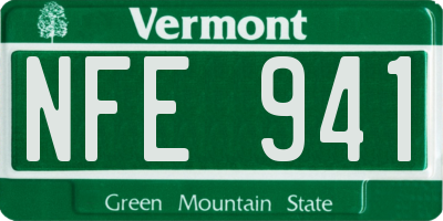 VT license plate NFE941
