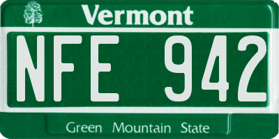 VT license plate NFE942