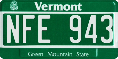 VT license plate NFE943