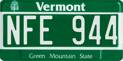 VT license plate NFE944
