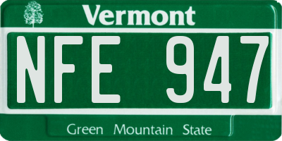 VT license plate NFE947