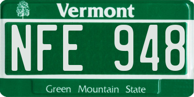 VT license plate NFE948