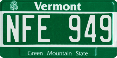 VT license plate NFE949