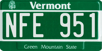 VT license plate NFE951