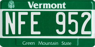VT license plate NFE952