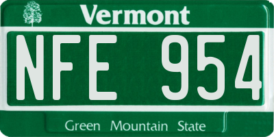 VT license plate NFE954