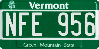 VT license plate NFE956