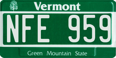 VT license plate NFE959