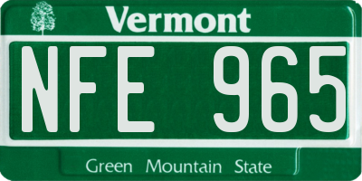 VT license plate NFE965