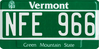 VT license plate NFE966