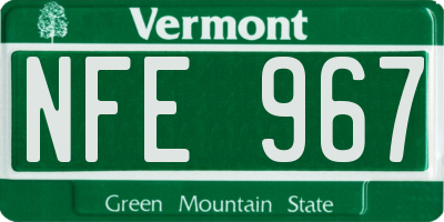 VT license plate NFE967