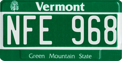 VT license plate NFE968