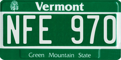 VT license plate NFE970
