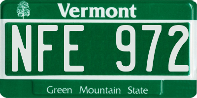 VT license plate NFE972