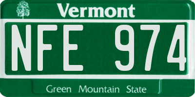 VT license plate NFE974