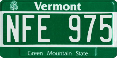 VT license plate NFE975