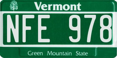 VT license plate NFE978