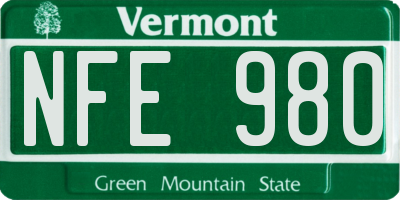 VT license plate NFE980