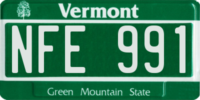 VT license plate NFE991