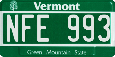 VT license plate NFE993