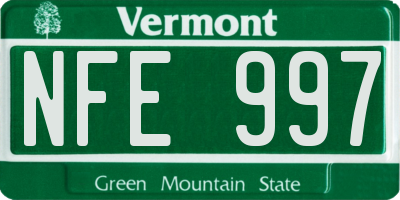 VT license plate NFE997