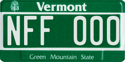 VT license plate NFF000