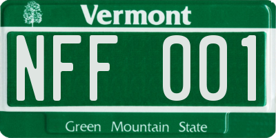 VT license plate NFF001