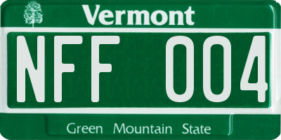 VT license plate NFF004