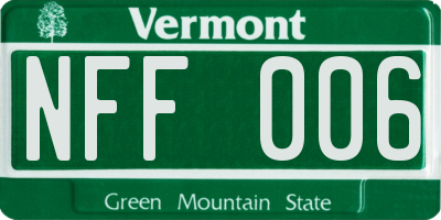VT license plate NFF006