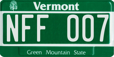 VT license plate NFF007