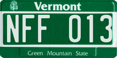 VT license plate NFF013