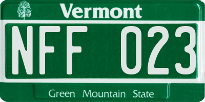 VT license plate NFF023