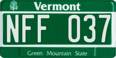 VT license plate NFF037