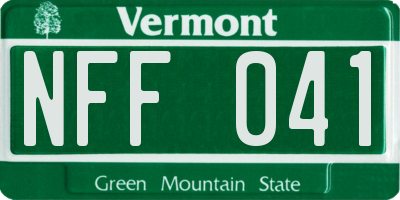 VT license plate NFF041