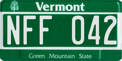 VT license plate NFF042