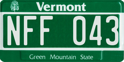 VT license plate NFF043