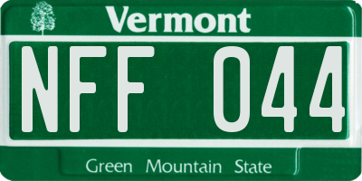 VT license plate NFF044