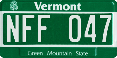 VT license plate NFF047