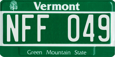 VT license plate NFF049