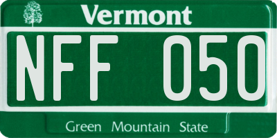 VT license plate NFF050