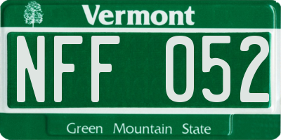 VT license plate NFF052