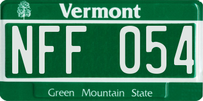 VT license plate NFF054