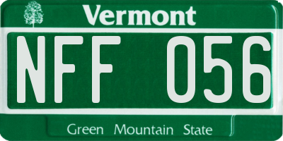 VT license plate NFF056