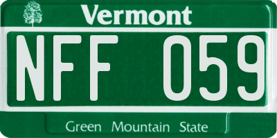 VT license plate NFF059