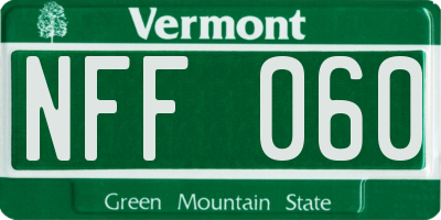 VT license plate NFF060