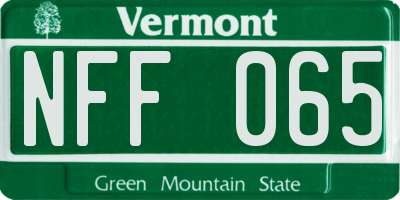 VT license plate NFF065