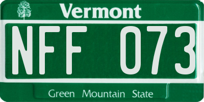 VT license plate NFF073
