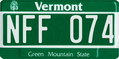VT license plate NFF074