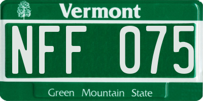 VT license plate NFF075