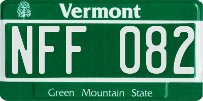 VT license plate NFF082
